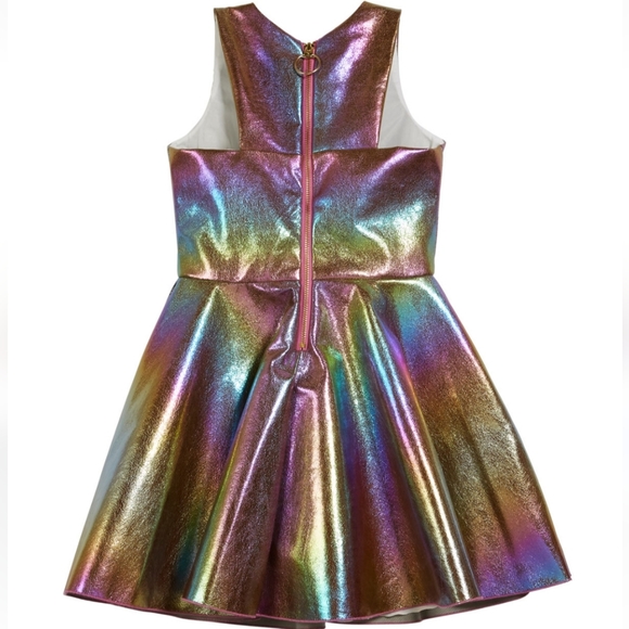 Zoe Ltd Rainbow Josie holographic foil dress gown 14 - Picture 3 of 6